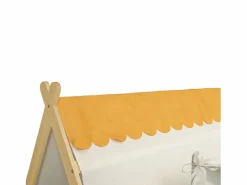 OKWISH Cama infantil 90x200 cm con somier de láminas y dosel extraíble, color natural - sin colchón Color natural claro