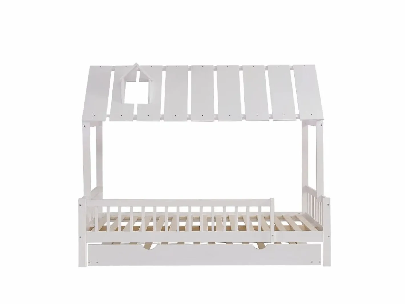 Cama Montessori|Cama infantil 120x200cm cama casa estilo juego función nido madera para habitación infantil (Sin colchón)