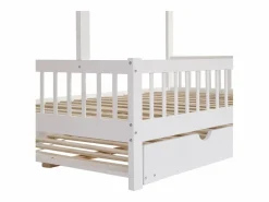 Cama Montessori|Cama infantil 120x200cm cama casa estilo juego función nido madera para habitación infantil (Sin colchón)