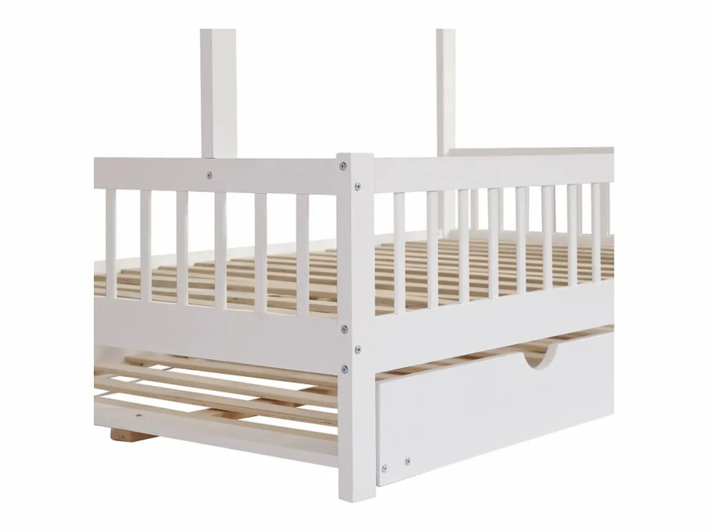 Cama Montessori|Cama infantil 120x200cm cama casa estilo juego función nido madera para habitación infantil (Sin colchón)