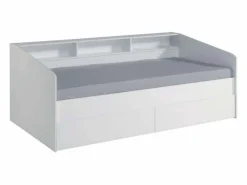 Cama Juvenil Style Blanca con cajones y estantes 80x203x113cm Blanco Online
