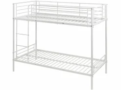 Vente-unique Cama Litera|Cama litera 2 x 90 x 190 cm metal con somieres y colchón. DUOTIS II
