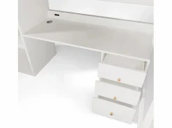 Cama mezzanine de 90x200 cm - con escalera de seguridad de 4 peldaños - con mesa - con estante - con barreras de seguridad - (sin colchón)^ModernLuxe Sale