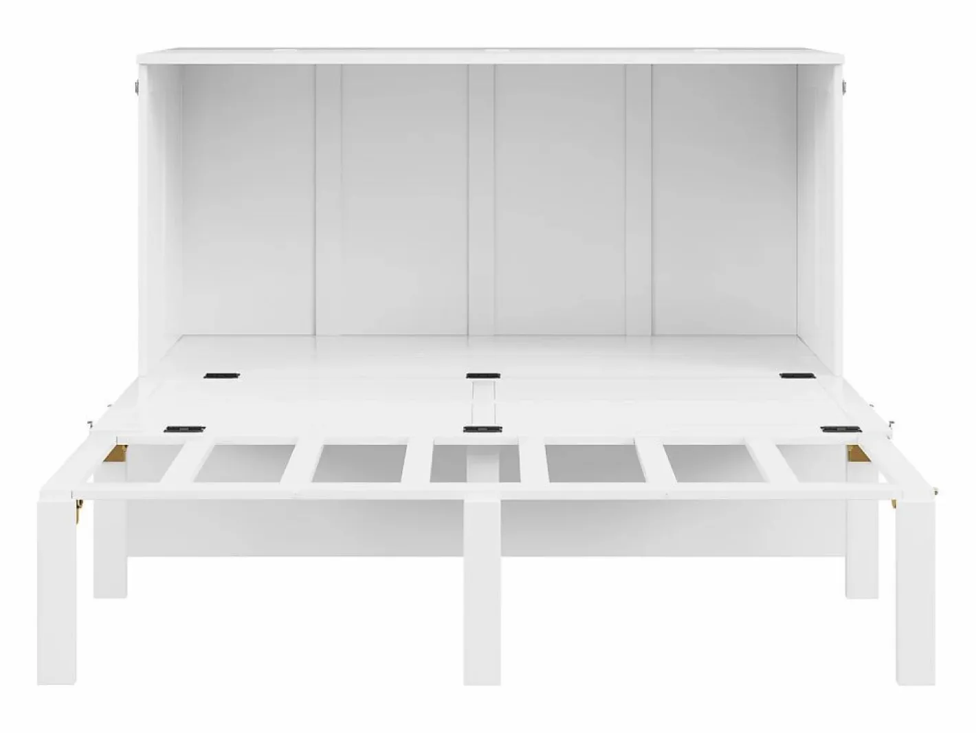 Cama Murphy de 140x200 cm, cama abatible vertical con somier de láminas, ideal para jóvenes - Blanca^ Outlet