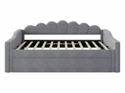 ModernLuxe Cama Diván|Cama nido 140×200 cm - con tira LED luminosa - con somier de láminas - MDF+lino -