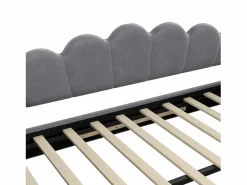 ModernLuxe Cama Diván|Cama nido 140×200 cm - con tira LED luminosa - con somier de láminas - MDF+lino -
