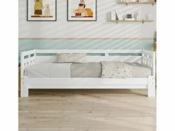 Cama nido 90 x 190 cm - madera maciza - estructura enrollable - estampado de corazones -^Merax Discount