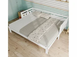 Cama nido 90 x 190 cm - madera maciza - estructura enrollable - estampado de corazones -^Merax Discount