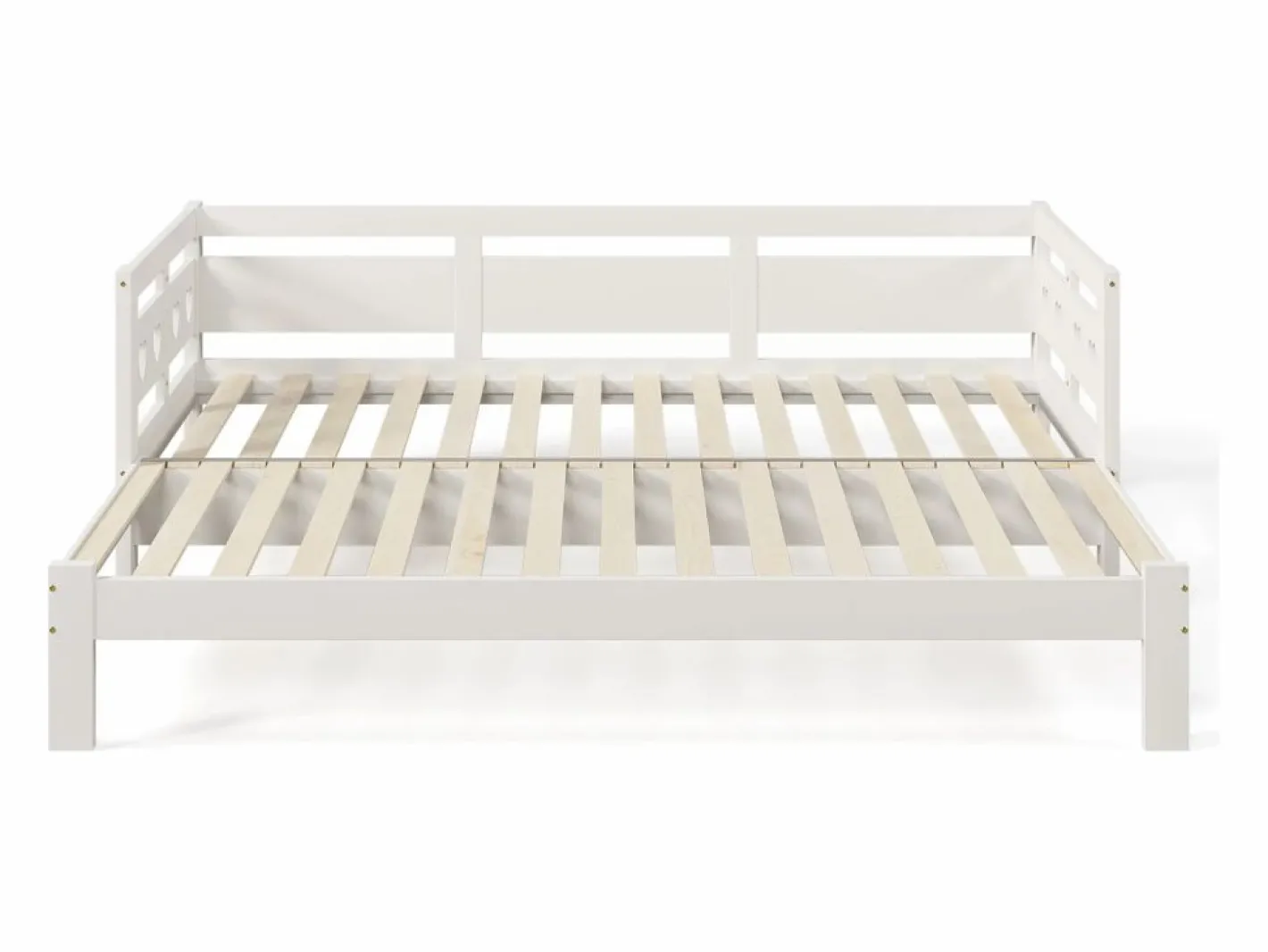 Cama nido 90 x 190 cm - madera maciza - estructura enrollable - estampado de corazones -^Merax Discount