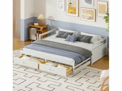Cama nido 90 x 200 cm con 2 cajones - Madera de pino - somier de láminas -^Merax Online