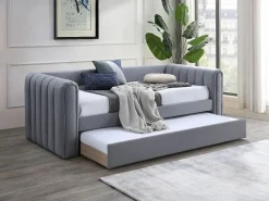 Vente-unique Cama Diván|Cama Nido|Cama nido 90 x 190 cm de tela y en color - SAHONA