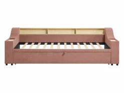 Cama nido 2 x 80 x 200 cm con almacenamiento y puerto USB de tela - ORAVAYA^Vente-unique Hot