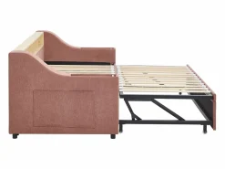 Cama nido 2 x 80 x 200 cm con almacenamiento y puerto USB de tela - ORAVAYA^Vente-unique Hot