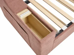 Cama nido 2 x 80 x 200 cm con almacenamiento y puerto USB de tela - ORAVAYA^Vente-unique Hot