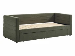 Vente-unique Cama Diván|Cama Nido|Cama nido 2 x 80 x 200 cm con somier de lamas y cajones en tejido texturizado - CAMITY