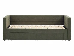 Vente-unique Cama Diván|Cama Nido|Cama nido 2 x 80 x 200 cm con somier de lamas y cajones en tejido texturizado - CAMITY