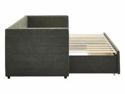 Vente-unique Cama Diván|Cama Nido|Cama nido 2 x 80 x 200 cm con somier de lamas y cajones en tejido texturizado - CAMITY