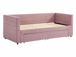 Vente-unique Cama Diván|Cama Nido|Cama nido 2 x 80 x 200 cm con somier de lamas y cajones en tejido texturizado - CAMITY