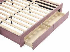 Vente-unique Cama Diván|Cama Nido|Cama nido 2 x 80 x 200 cm con somier de lamas y cajones en tejido texturizado - CAMITY