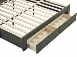 Cama nido 2 x 80 x 200 cm en tela texturizada + colchón - CAMITY^Vente-unique Outlet