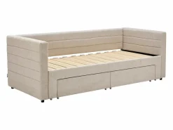 Cama nido 2 x 80 x 200 cm tela texturizada + colchón - CAMITY^Vente-unique Online