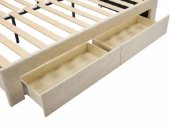 Cama nido 2 x 80 x 200 cm tela texturizada + colchón - CAMITY^Vente-unique Online