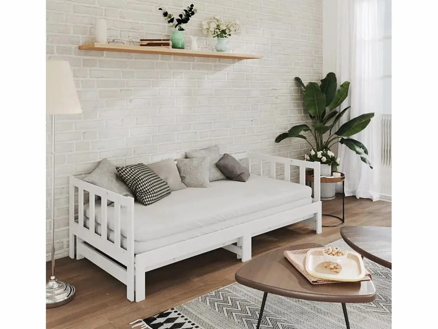 Cama nido - 90x200 cm extraíble madera maciza de pino ES86075^