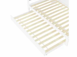 Cama nido blanca de 90x200cm con iluminación LED, almacenaje, USB (sin colchón)^Hauss Spole New