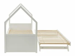 Vente-unique Cama nido cabaña 2 x 90 x 190 cm de madera de pino - HURRA Blanco Clearance