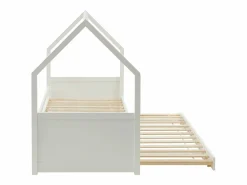 Vente-unique Cama nido cabaña 2 x 90 x 190 cm de madera de pino - HURRA Blanco Clearance