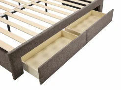 Vente-unique Cama Diván|Cama Nido|Cama nido CAMITY 2 x 80 x 200 cm con somier de láminas y cajones en tejido texturizado color