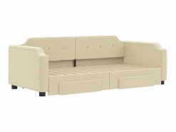 Cama nido con cajones tela color 90x200 cm ES221578 Crema