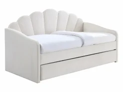 Cama nido concha 2 x 90 x 190 cm terciopelo beige - ELUSIA^Vente-unique