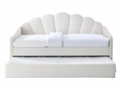 Cama nido concha 2 x 90 x 190 cm terciopelo beige - ELUSIA^Vente-unique