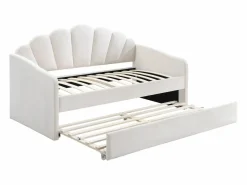 Cama nido concha 2 x 90 x 190 cm terciopelo beige - ELUSIA^Vente-unique