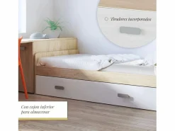 Cama Nido de Melamina Color Puccini Andersen – Ancho 194,4 cm x Fondo 98 cm x Alto 58 cm, Ideal para Habitaciones Juveniles.^ Sale