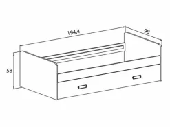 Cama Nido de Melamina Color Puccini Andersen – Ancho 194,4 cm x Fondo 98 cm x Alto 58 cm, Ideal para Habitaciones Juveniles.^ Sale