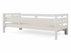 OKWISH Cama nido diván 90x190 cm de pino macizo con segunda cama y estructura enrollable - Blanco New