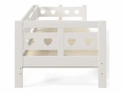 OKWISH Cama nido diván 90x190 cm de pino macizo con segunda cama y estructura enrollable - Blanco New