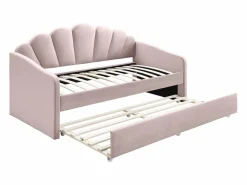 Cama nido en forma de concha 2 x 90 x 190 cm en terciopelo con colchón - ELUSIA^Vente-unique Hot