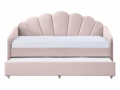 Cama nido en forma de concha 2 x 90 x 190 cm en terciopelo con colchón - ELUSIA^Vente-unique Hot