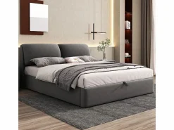 Cama nido en terciopelo , 140 x 190 cm, con 3 cajones y cabecero ajustable, carga máx. 300kg^DripeX Online