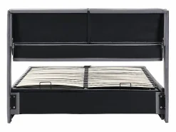 Cama nido en terciopelo , 140 x 190 cm, con 3 cajones y cabecero ajustable, carga máx. 300kg^DripeX Online