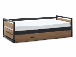 Cama nido industrial 90 x 190 cm de MDF Pino y metal con colchón BOSTON^Vente-unique Online