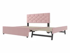 Cama nido infantil - 140 x 200 cm + 90 x 190 cm con cabecero - terciopelo - (sin colchón)^Merax