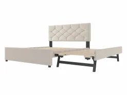 Cama nido infantil - 140 x 200 cm + 90 x 190 cm con cabecero - terciopelo - (sin colchón)^Merax Best