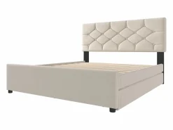 Cama nido infantil - 140 x 200 cm + 90 x 190 cm con cabecero - terciopelo - (sin colchón)^Merax Best