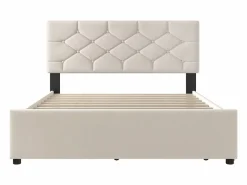 Cama nido infantil - 140 x 200 cm + 90 x 190 cm con cabecero - terciopelo - (sin colchón)^Merax Best