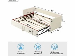 Merax Cama Diván|Cama Nido|Cama nido infantil 90 x 200 cm - terciopelo - estilo contemporáneo - color