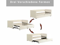 Merax Cama Diván|Cama Nido|Cama nido infantil 90 x 200 cm - terciopelo - estilo contemporáneo - color